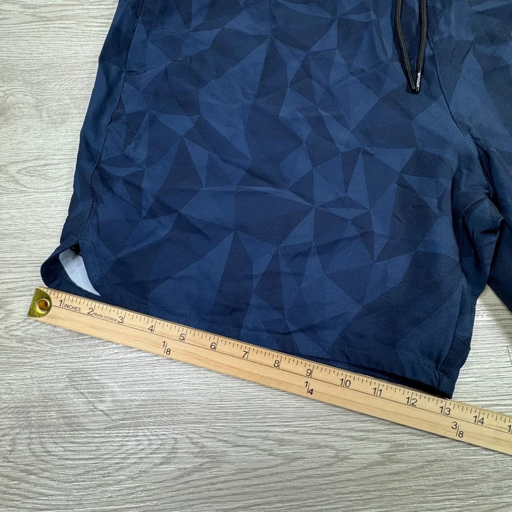 Spyder Men's Swim Trunks Geometric Navy Blue XXL Board Shorts Drawstring Pockets